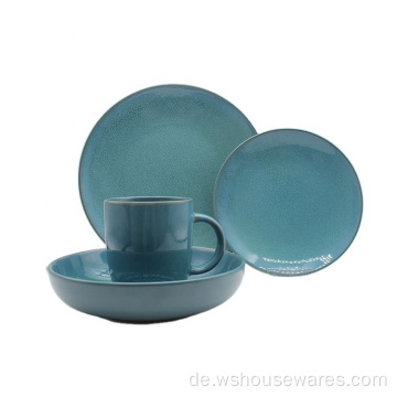 Beliebte Glasur Blue Restaurant Hochzeit Luxus-Platten Sets